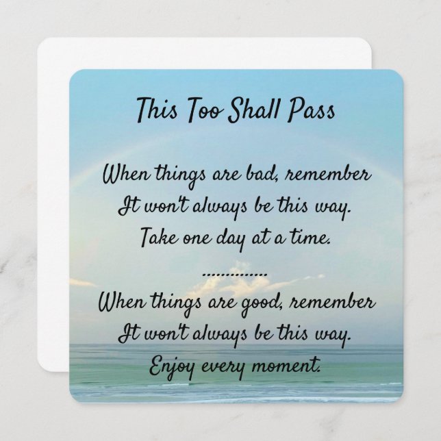 "Auch dieses soll passieren" (Vorne/Hinten)