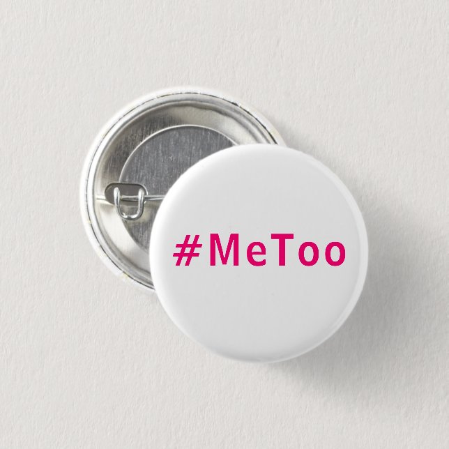 auch ich, #metoo, stolz pink magenta fuchsia weiß button (Vorne & Hinten)