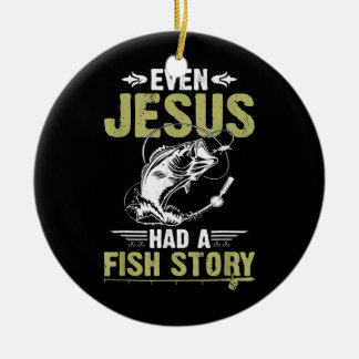Auch Jesus hatte ein Fischgeschenk, das sich lusti Keramik Ornament