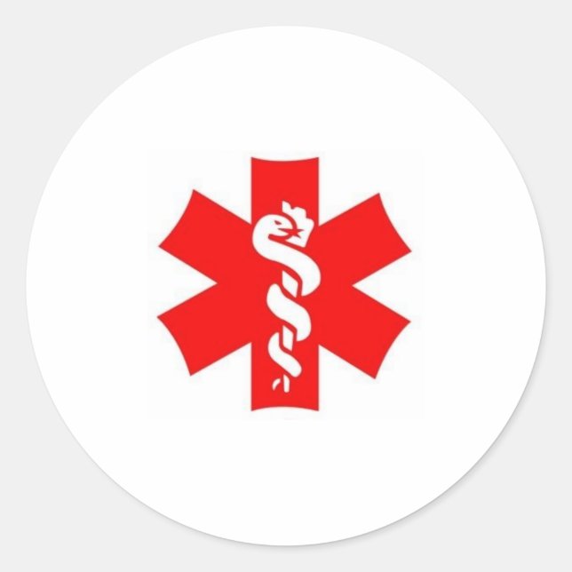 auch rot-weiß runder aufkleber (Vorderseite)