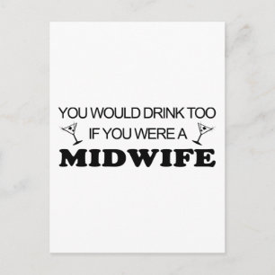 Auch trinken - Hebamme Postkarte