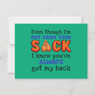 Auch wenn ich nicht aus deinem Sack bin, weiß ich, Postkarte
