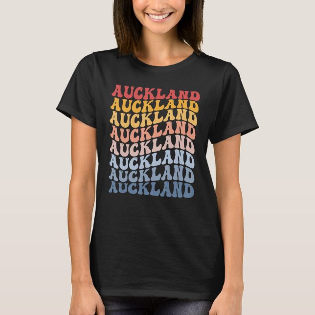 Auckland City Groovy Retro T-Shirt (Vorderseite)