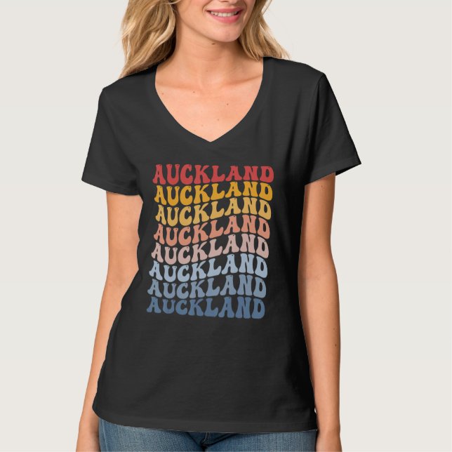 Auckland City Groovy Retro T-Shirt (Vorderseite)