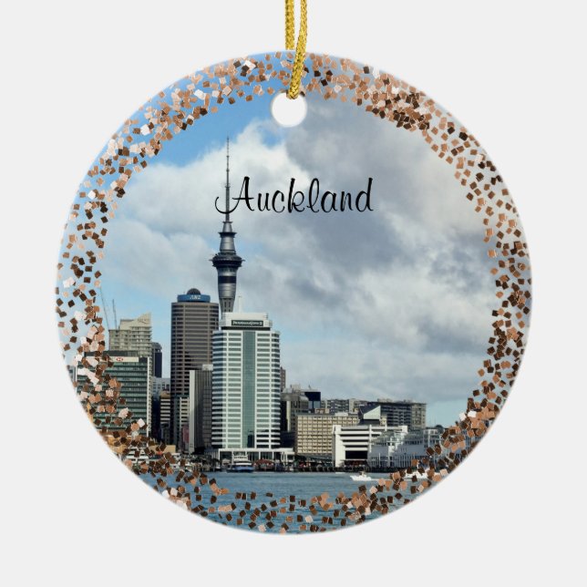 Auckland Cityscape, Keramik Ornament (Vorne)