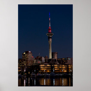 Auckland Nachtlicht, Sky Tower, Poster