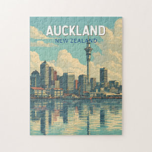 Auckland Neuseeland Illustration Reise Kunst Retro Puzzle