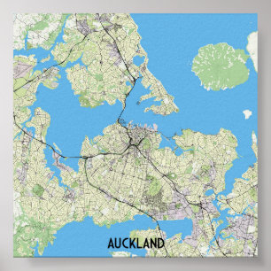 Auckland, Neuseeland Karte Poster
