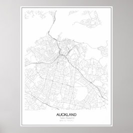 Auckland, Neuseeland Minimalistische Karte Poster