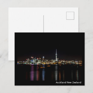 Auckland Neuseeland Night Skyline Postkarte