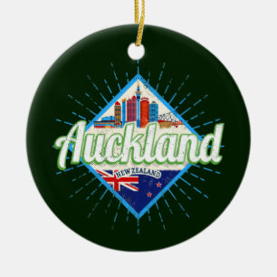 Auckland Neuseeland Retro-Skyline vintage Keramik Ornament
