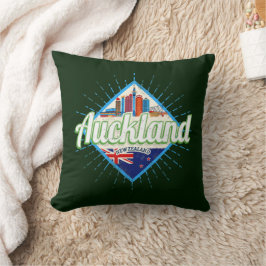 Auckland Neuseeland Retroskyline Vintag Kissen