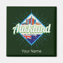 Auckland Neuseeland Retroskyline Vintag Magnet