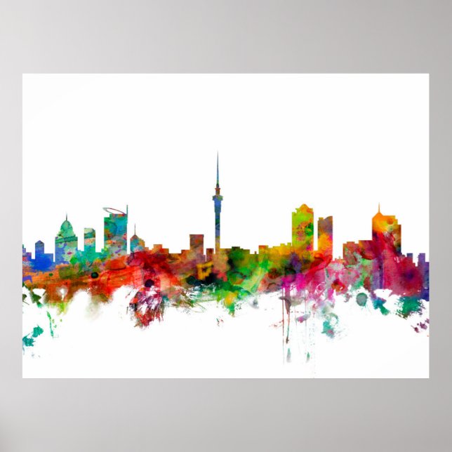 Auckland Neuseeland Skyline Poster (Vorne)