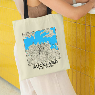 Auckland, Neuseeland Stadtplan-Tasche Tragetasche