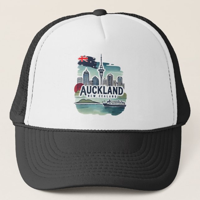 Auckland Neuseeland Truckerkappe (Vorderseite)