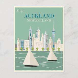 Auckland Neuseeland Vintage Reise Postkarte