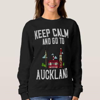 Auckland New Zealand City Skyline Map Travel Sweatshirt