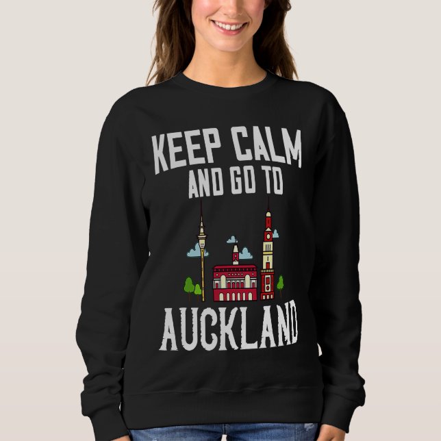 Auckland New Zealand City Skyline Map Travel Sweatshirt (Vorderseite)