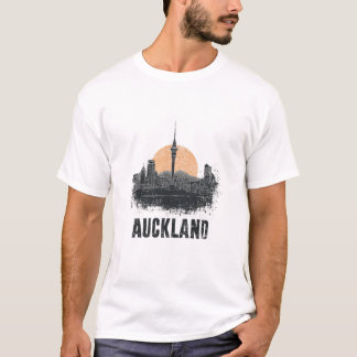 Auckland New Zealand City Skyline Vintage Travel T-Shirt