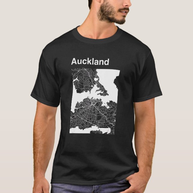Auckland New Zealand Classic City Map Graphic T-Shirt (Vorderseite)