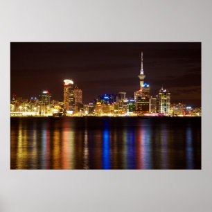 Auckland Night City Poster