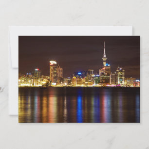 Auckland Night Cityscape Dankeskarte