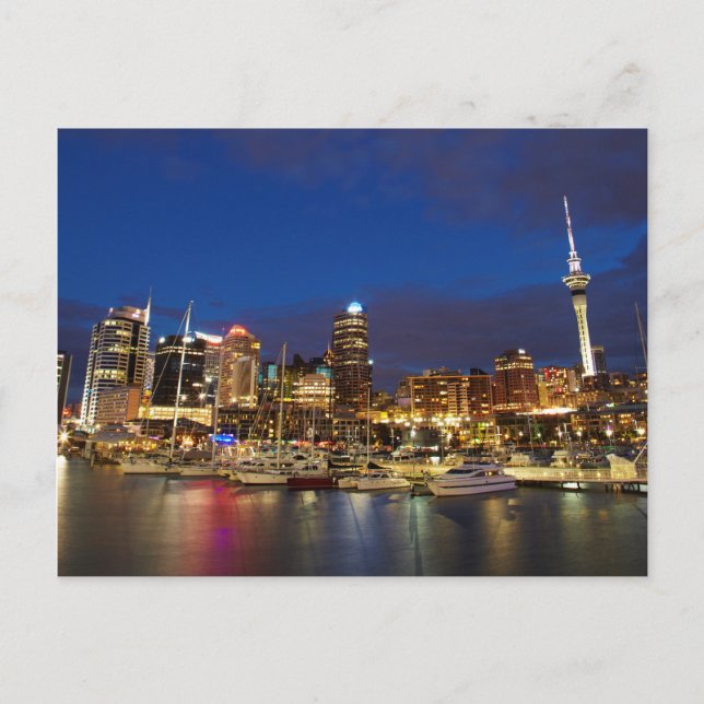 Auckland Night Skyline Postkarte (Vorderseite)