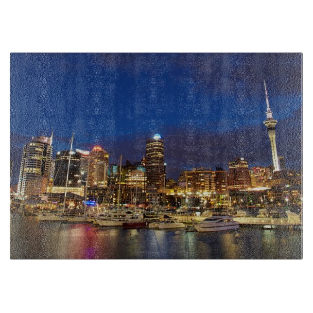 Auckland Night Skyline Schneidebrett (Vorderseite)