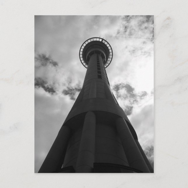 Auckland NZ Sky BW Postkarte (Vorderseite)
