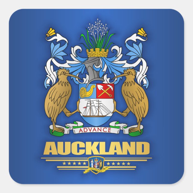 Auckland Quadratischer Aufkleber (Vorderseite)