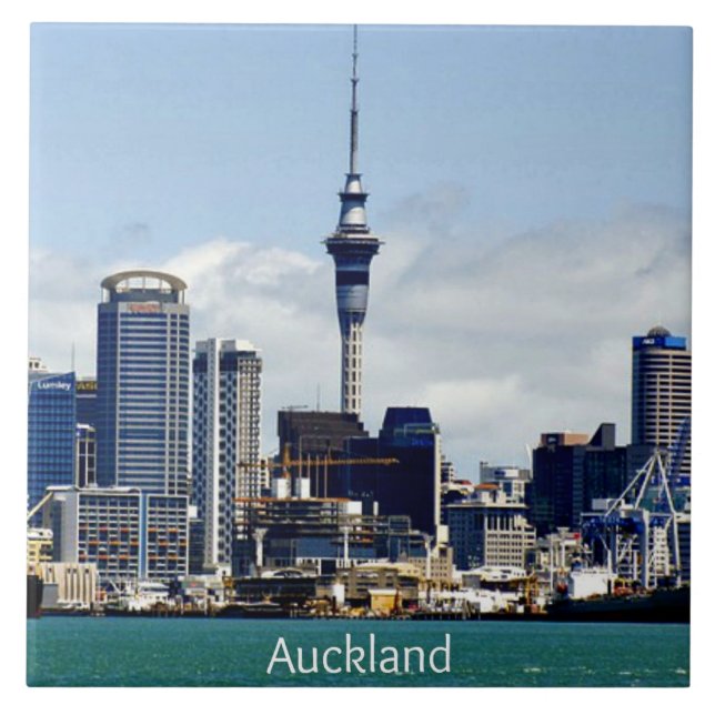 Auckland Skyline  Fliese (Vorderseite)