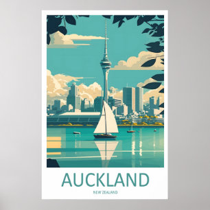 Auckland Travel Park Vintage Nationaler Skiplakat Poster