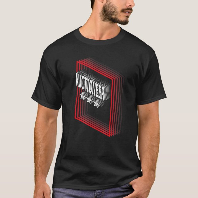 Auctioneer Job Title Appreciation Retro T-Shirt (Vorderseite)