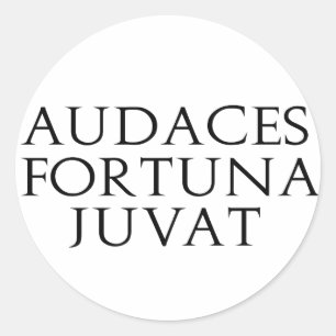 Audaces Fortuna Juvat Runder Aufkleber