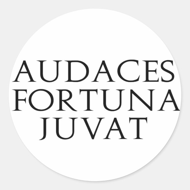 Audaces Fortuna Juvat Runder Aufkleber (Vorderseite)