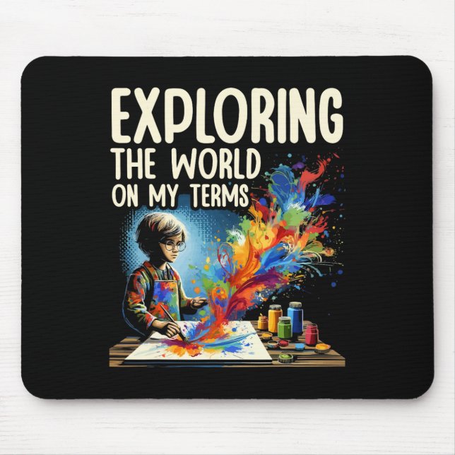Audhd Autismus Adhd Autistic Spectrum Neurodiversi Mousepad (Vorne)