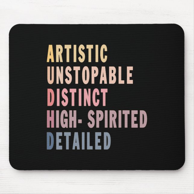 Audhd Autismus Adhd Autistic Spectrum Neurodiversi Mousepad (Vorne)