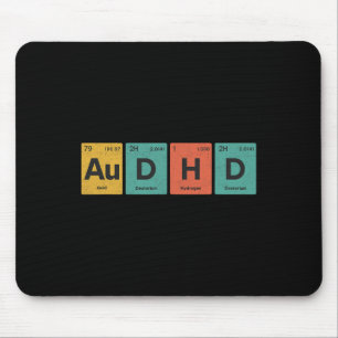 Audhd Periodensystem Autism+adhd Für Nerds Retro D Mousepad