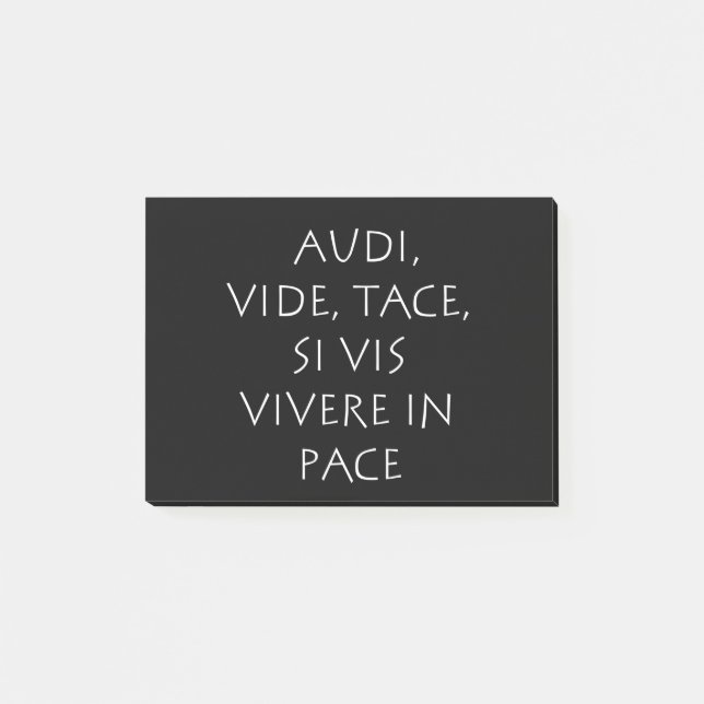 Audi vide tace si vis vivere in pteme post-it klebezettel (Vorderseite)