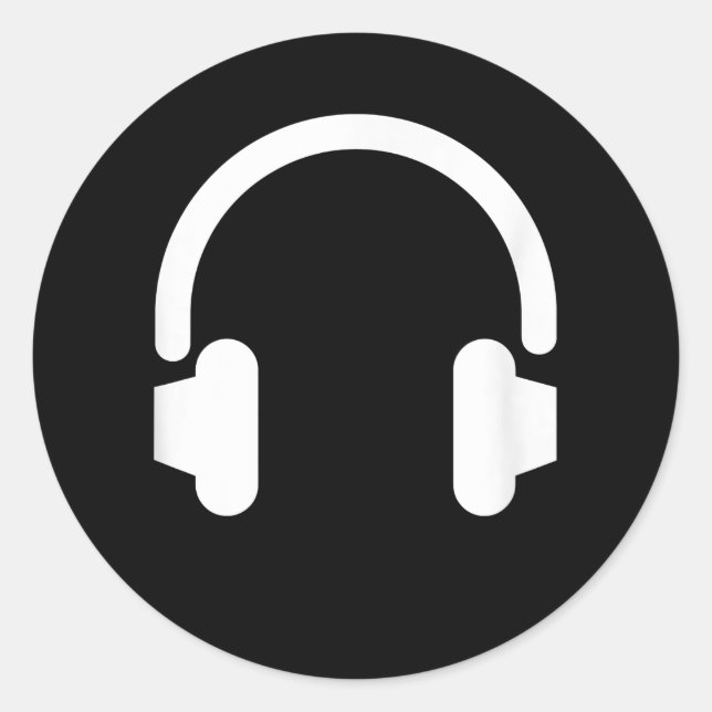 Audio Engineer Audiophile DJ Music Lover Headphone Runder Aufkleber (Vorderseite)