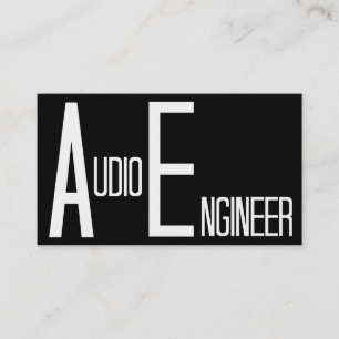 Audio Engineer Black Simple Business Card Visitenkarte
