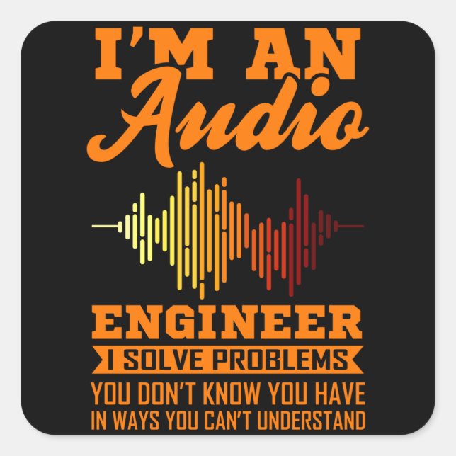 Audio Engineer Funny Engineering Abschluss Grad Quadratischer Aufkleber (Vorderseite)