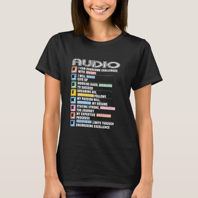 Audio Engineer Motivacional T-Shirt (Vorderseite)
