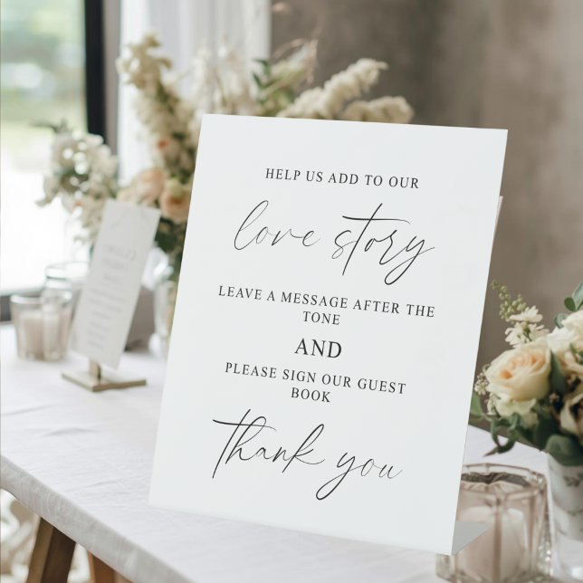 Audio-Gästebuch-Hochzeitstisch-Schild  Sockelschild (Audio Guest Book Pedestal Sign)