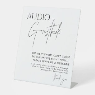 Audio Gästebuch-Zeichen, Moderne Minimalistische H Sockelschild