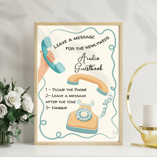 Audio-Gästebuchnachricht für Hochzeitszeichen Poster