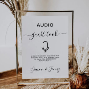 Audio Guest Book Wedding Sign Template, Einladung