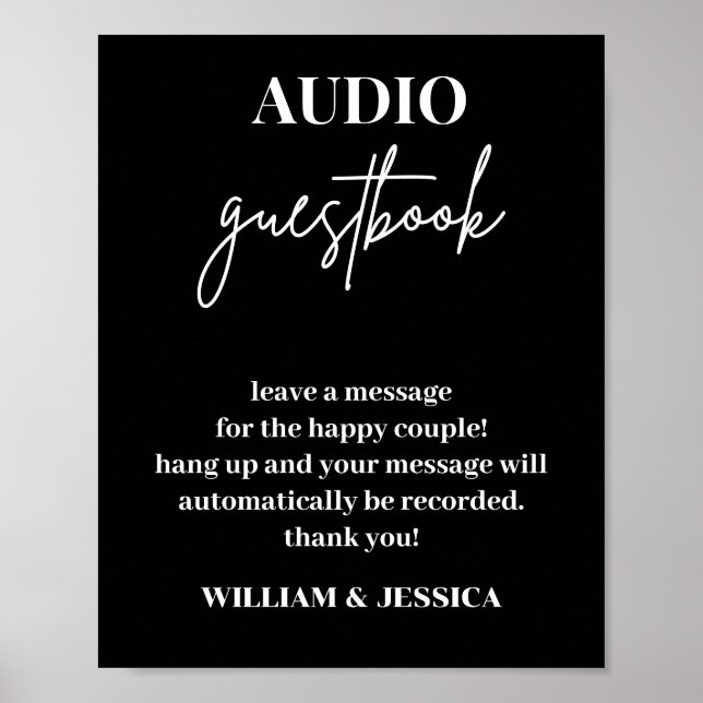 Audio Guestbook | Phone Message Guest Book Sign Poster (Vorne)