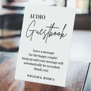 Audio Guestbook Phone Message Guest Book Sign Sockelschild